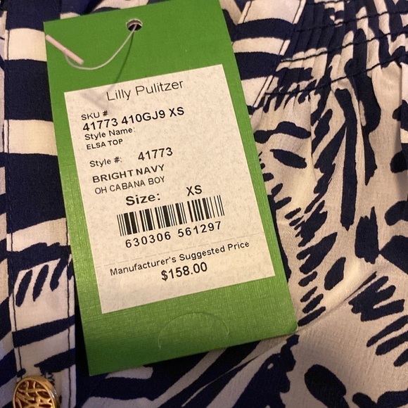 Lilly Pulitzer oh cabana boy blouse size xs - Picture 3 of 8